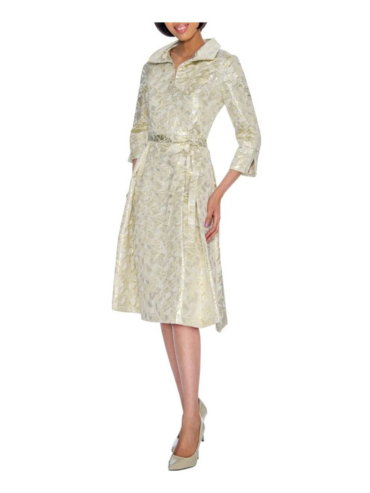 Champagne and gold print dress