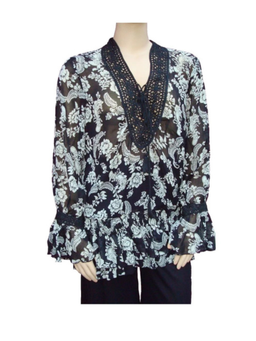 Crochet Neckline Blouse