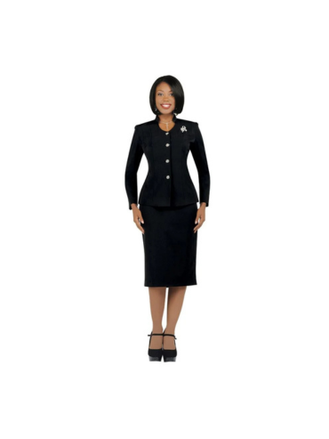 Pleated Skirt Suit With Sculpted Neckline Jacket