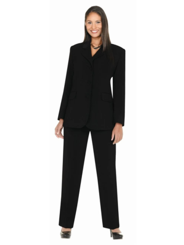 Plus Size Business Suit Single Breasted Front Pocket Blazer & Pants Set (2)