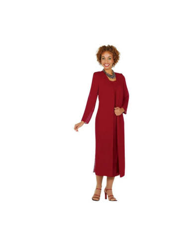 Plus Size Jacket Dresses for Special Occasions Non-Embellished Georgette 2-Pc Set