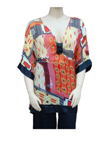 Sheer Trapeze Shape Multi Color Tunic