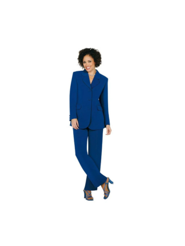 Single-breasted 3-button Top-stitched Jacket Pant Suit